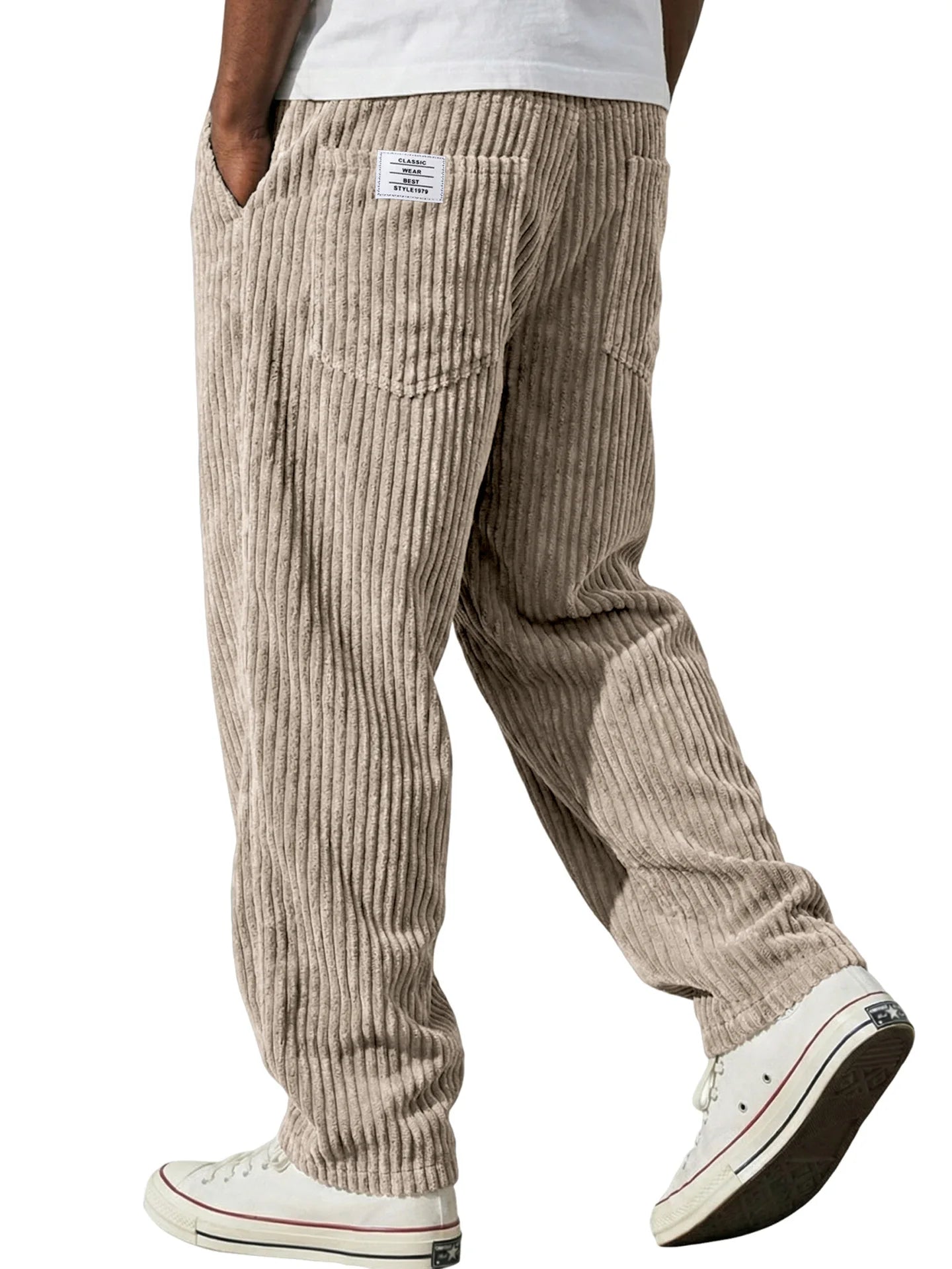 2026 Spring New Mens Loose Straight Casual Pants Vertical Stripe Trend Long Pants Fashion Comfortable