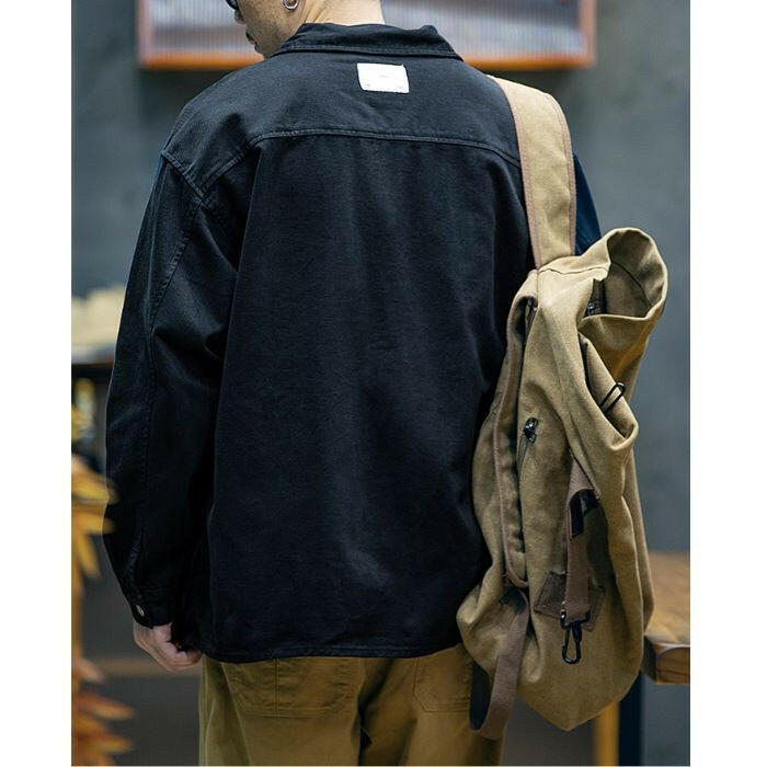 AKINOSUKE | コットン長袖ルーズカジュアルシャツ P0523