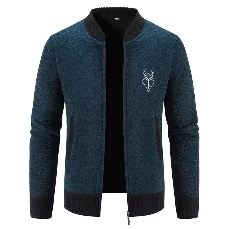 Cesare | メンズスウェットシャツ – ウールミックス – カジュアルフィット – ジッパー付き – リブ付き