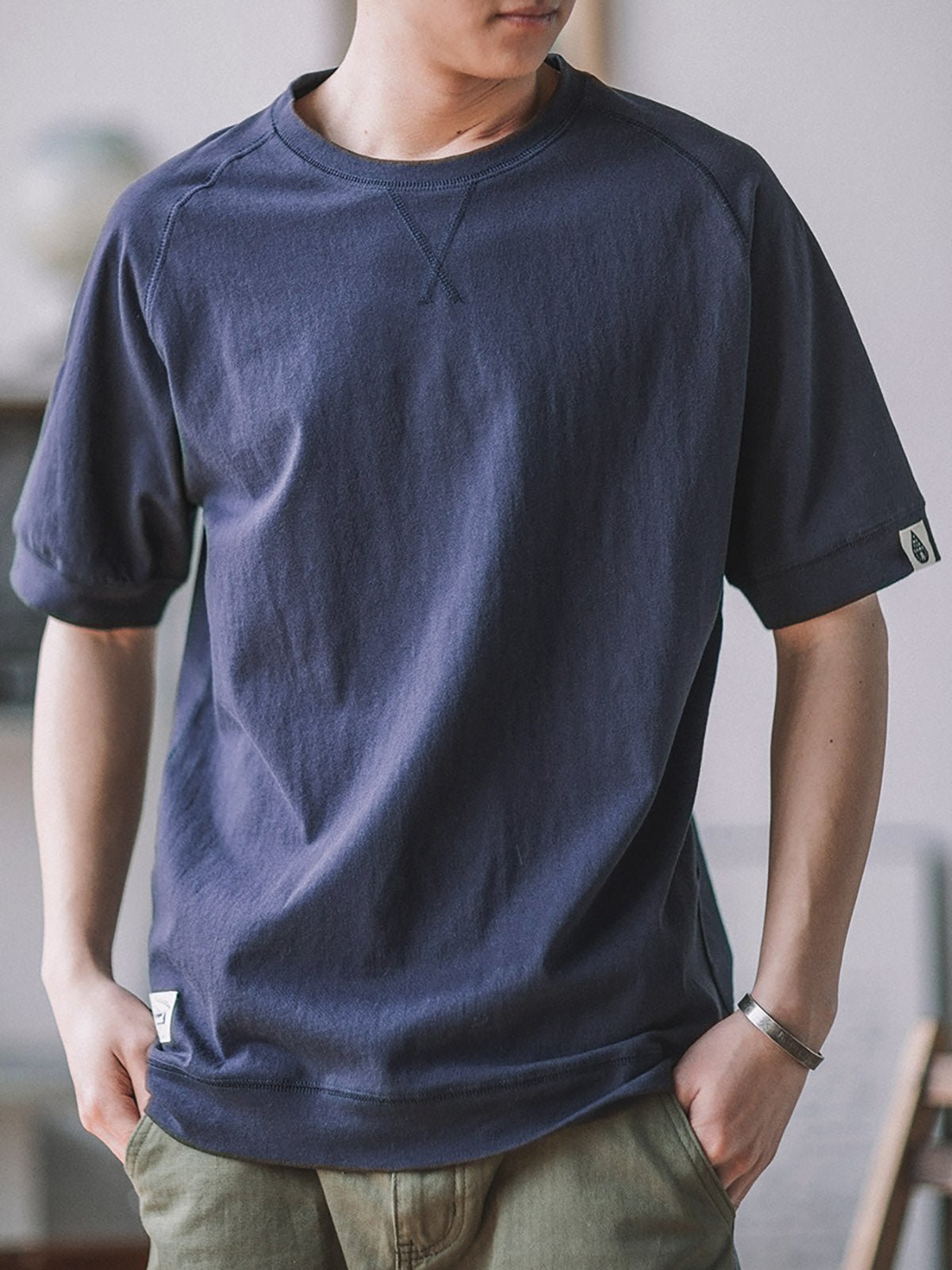 メンズ コットン半袖クルーネックTシャツ — 5色展開のデイリーカジュアルウェア