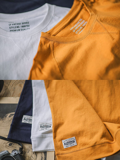 メンズ コットン半袖クルーネックTシャツ — 5色展開のデイリーカジュアルウェア