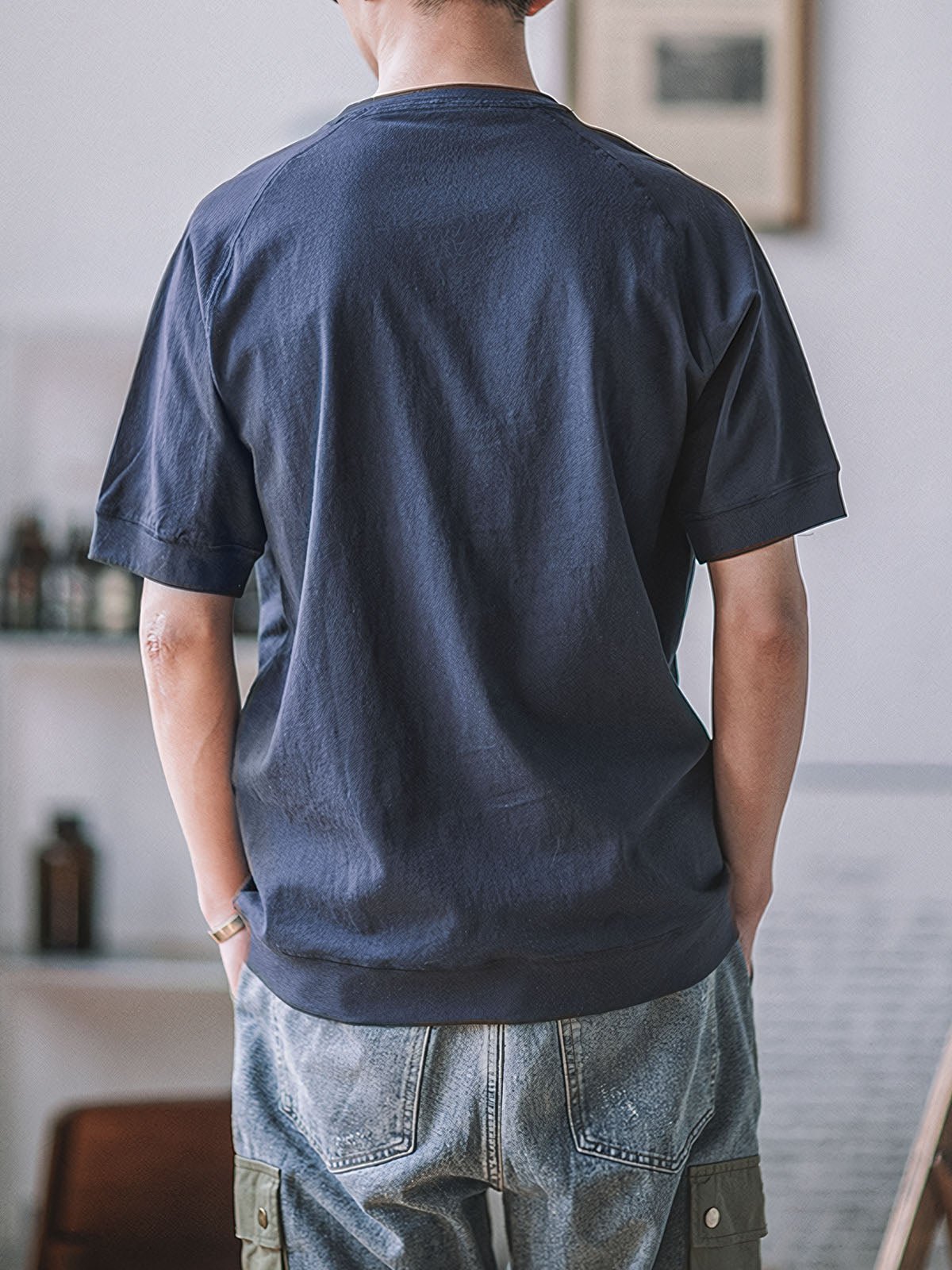 メンズ コットン半袖クルーネックTシャツ — 5色展開のデイリーカジュアルウェア