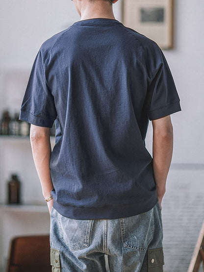 メンズ コットン半袖クルーネックTシャツ — 5色展開のデイリーカジュアルウェア
