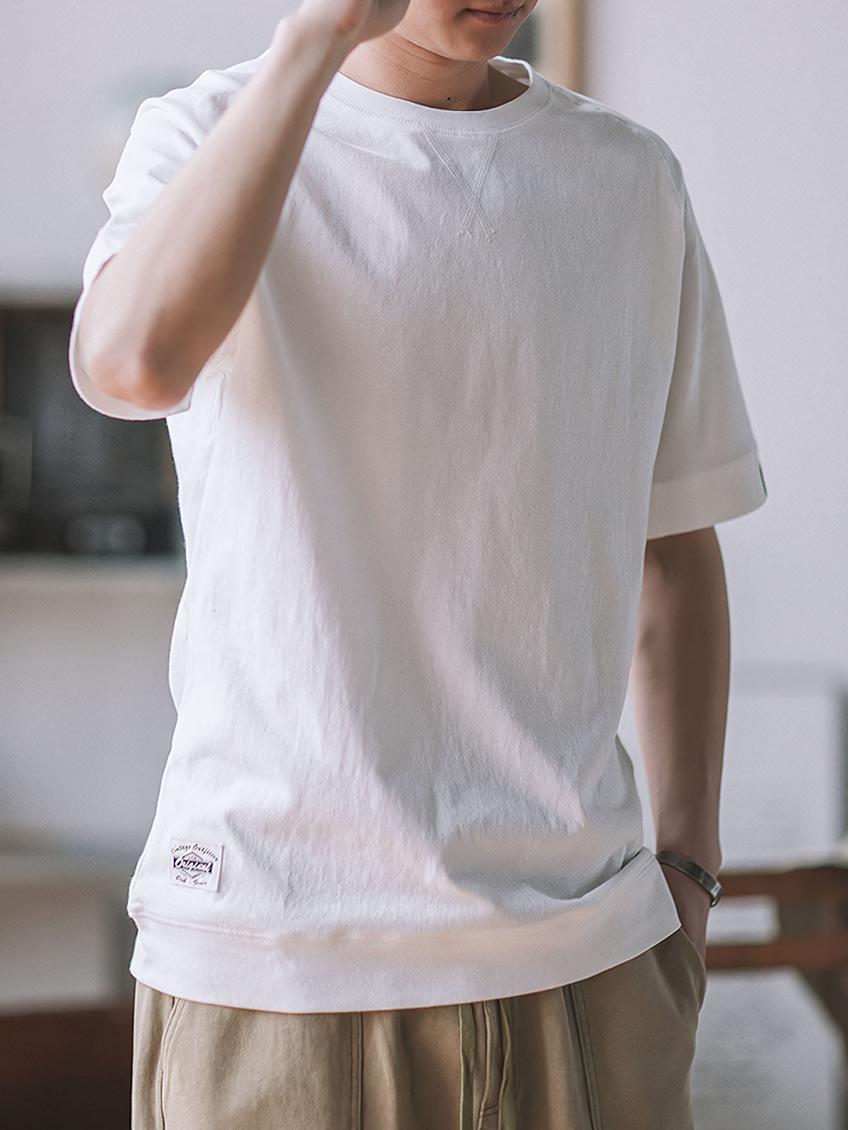メンズ コットン半袖クルーネックTシャツ — 5色展開のデイリーカジュアルウェア