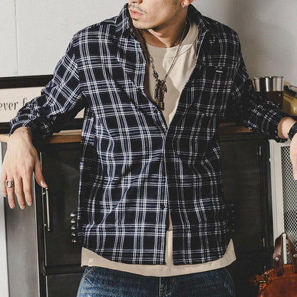 ANRI | チェック柄長袖ルーズシャツ P0106