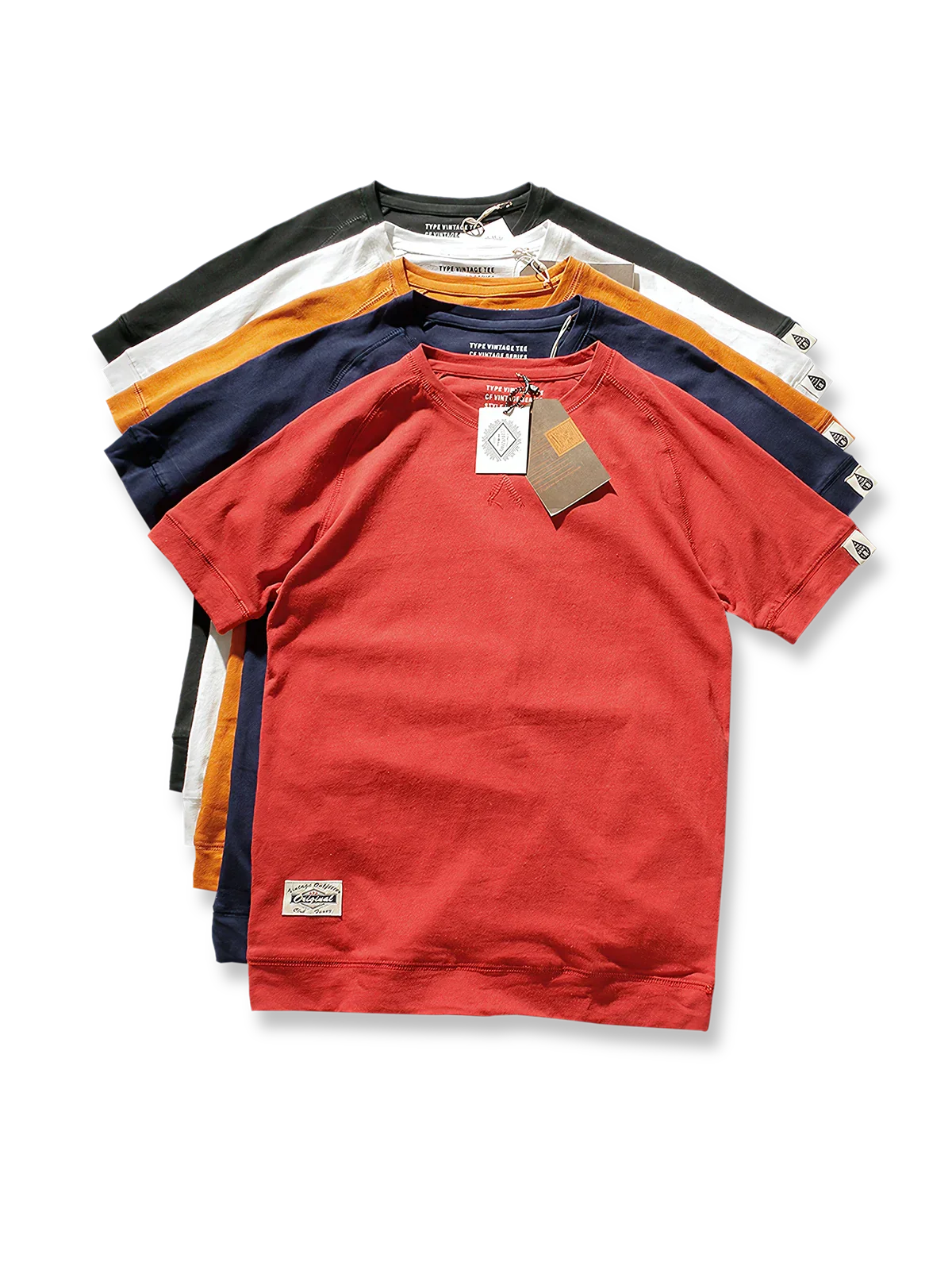 メンズ コットン半袖クルーネックTシャツ — 5色展開のデイリーカジュアルウェア