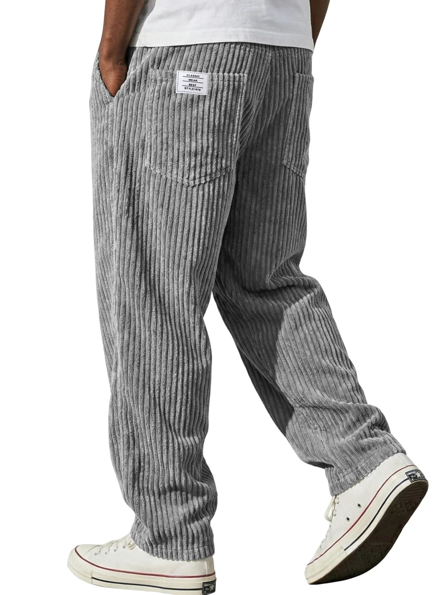 2026 Spring New Mens Loose Straight Casual Pants Vertical Stripe Trend Long Pants Fashion Comfortable