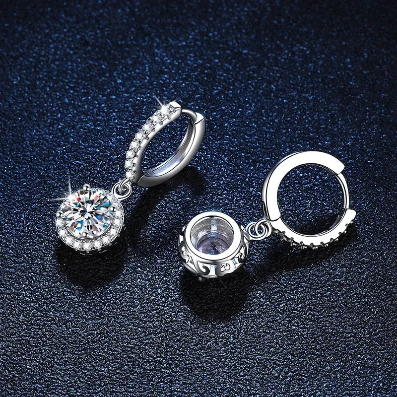 スターリングシルバー 1カラット モイサナイト ピアス