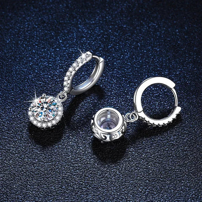 スターリングシルバー 1カラット モイサナイト ピアス