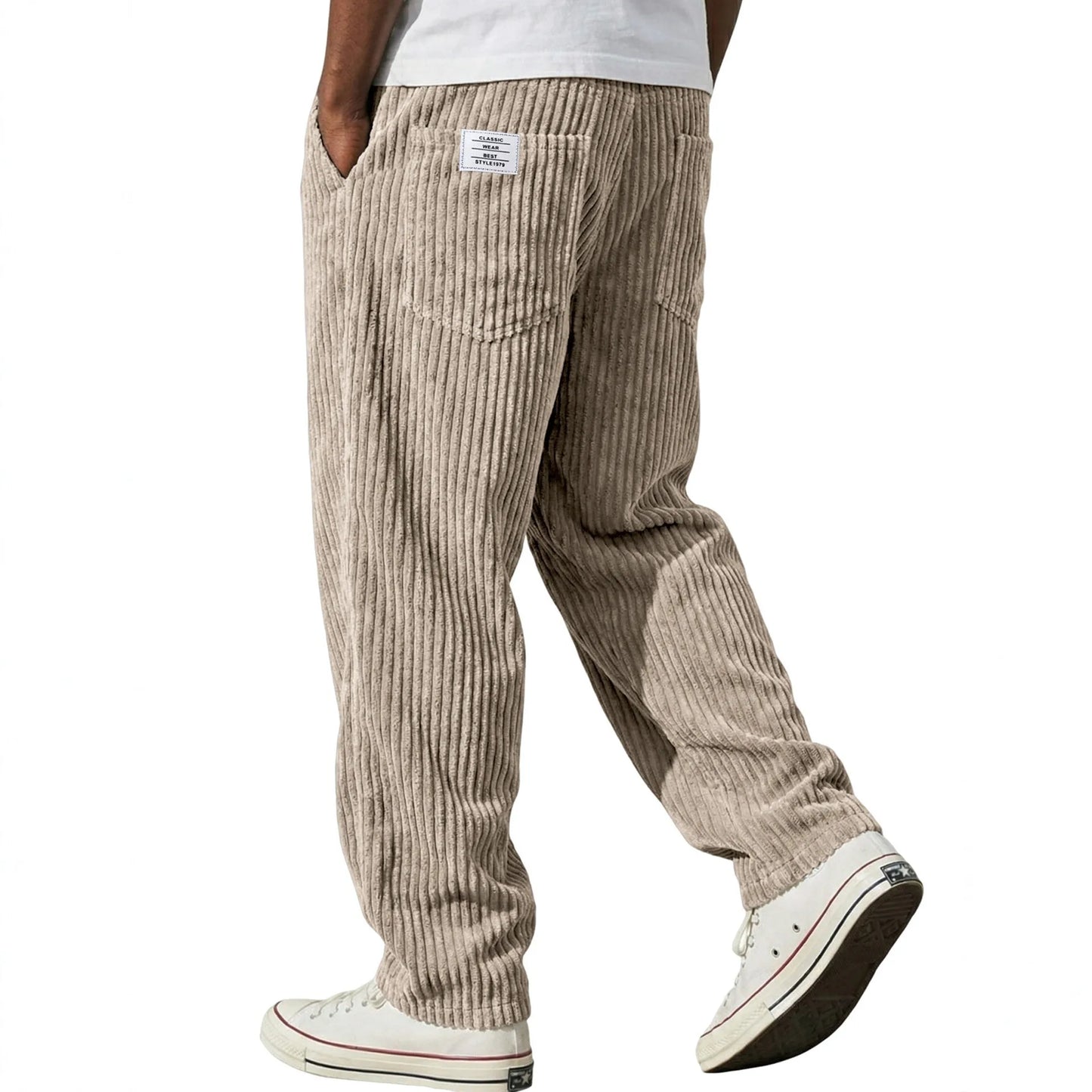 2026 Spring New Mens Loose Straight Casual Pants Vertical Stripe Trend Long Pants Fashion Comfortable