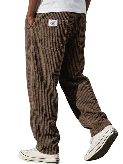 2026 Spring New Mens Loose Straight Casual Pants Vertical Stripe Trend Long Pants Fashion Comfortable
