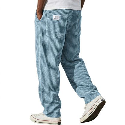 2026 Spring New Mens Loose Straight Casual Pants Vertical Stripe Trend Long Pants Fashion Comfortable