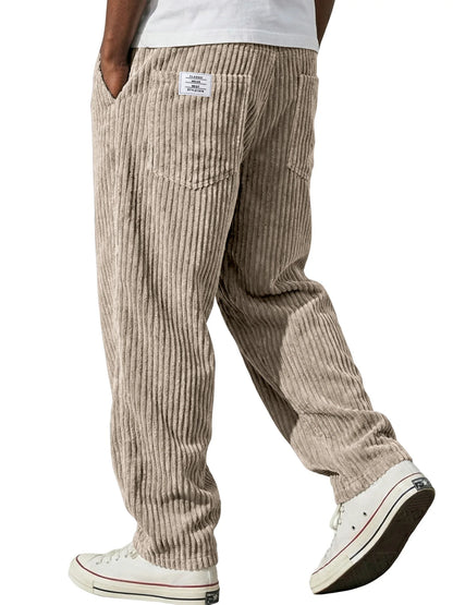 2026 Spring New Mens Loose Straight Casual Pants Vertical Stripe Trend Long Pants Fashion Comfortable