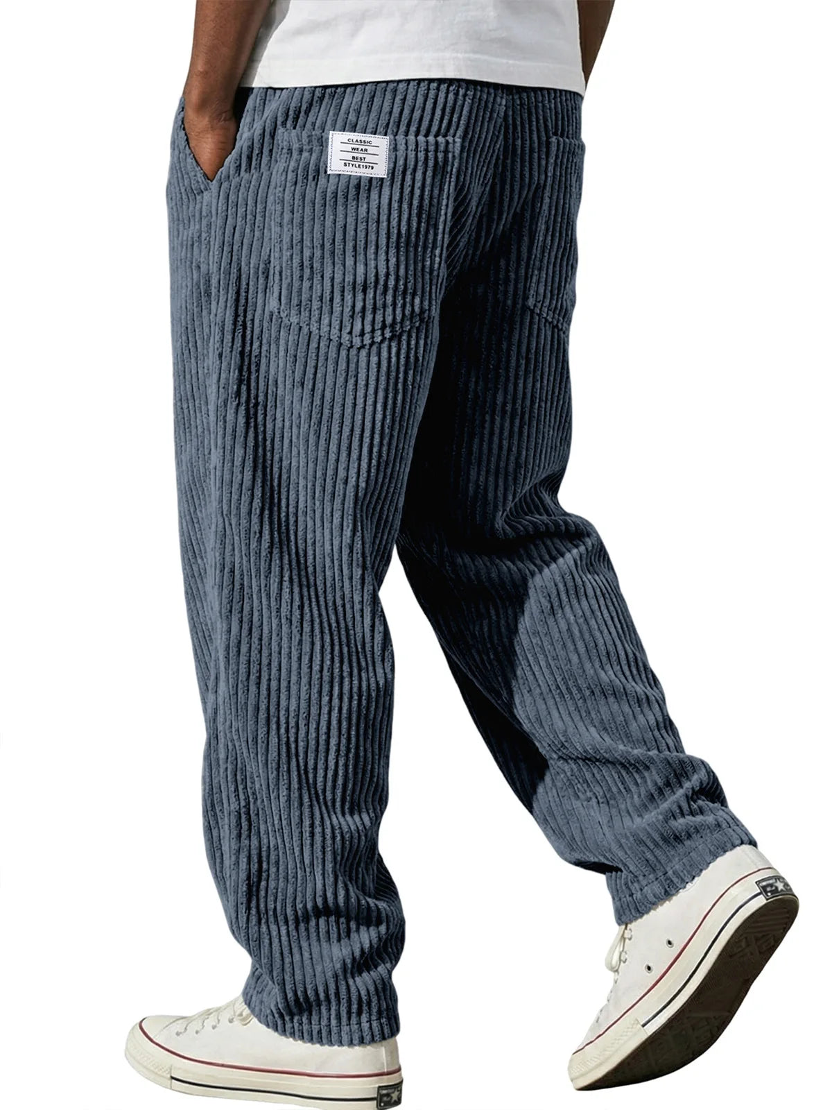 2026 Spring New Mens Loose Straight Casual Pants Vertical Stripe Trend Long Pants Fashion Comfortable