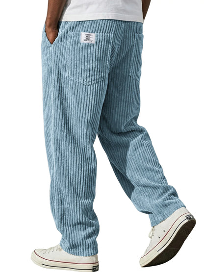 2026 Spring New Mens Loose Straight Casual Pants Vertical Stripe Trend Long Pants Fashion Comfortable