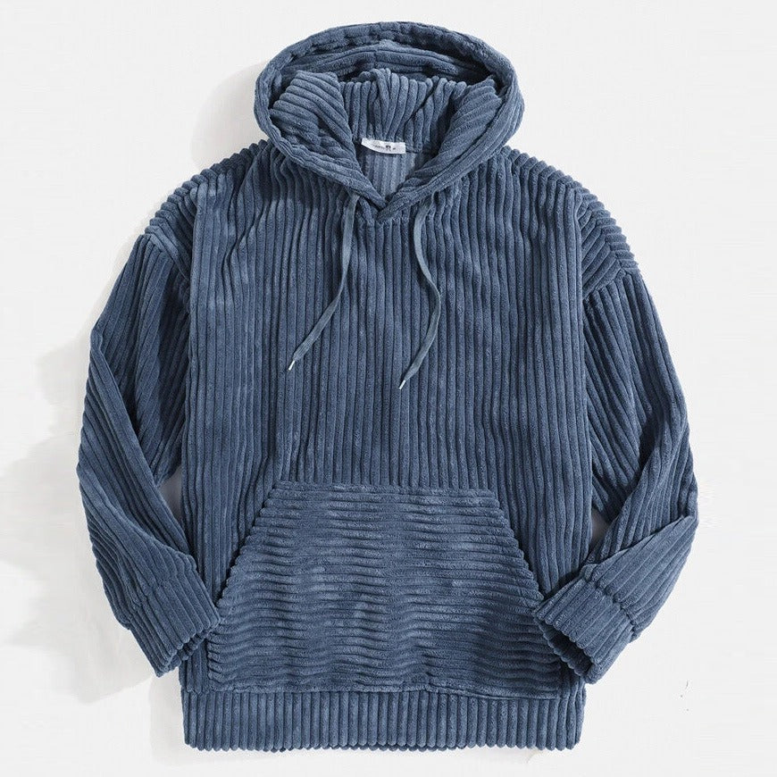 Fortunato | メンズフーディ – コーデュロイ – オーバーサイズリラックスフィット – カンガルーポケット – リブ袖