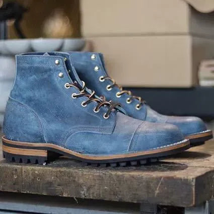 Bonifacio | メンズエンケルブーツ – レザー風 – レースアップ – キャップトゥ – グリップの効いたゴムソール