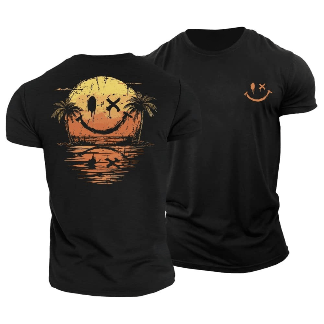 SHINJI- 夏のスマイリー海Tシャツ (1+1 無料)