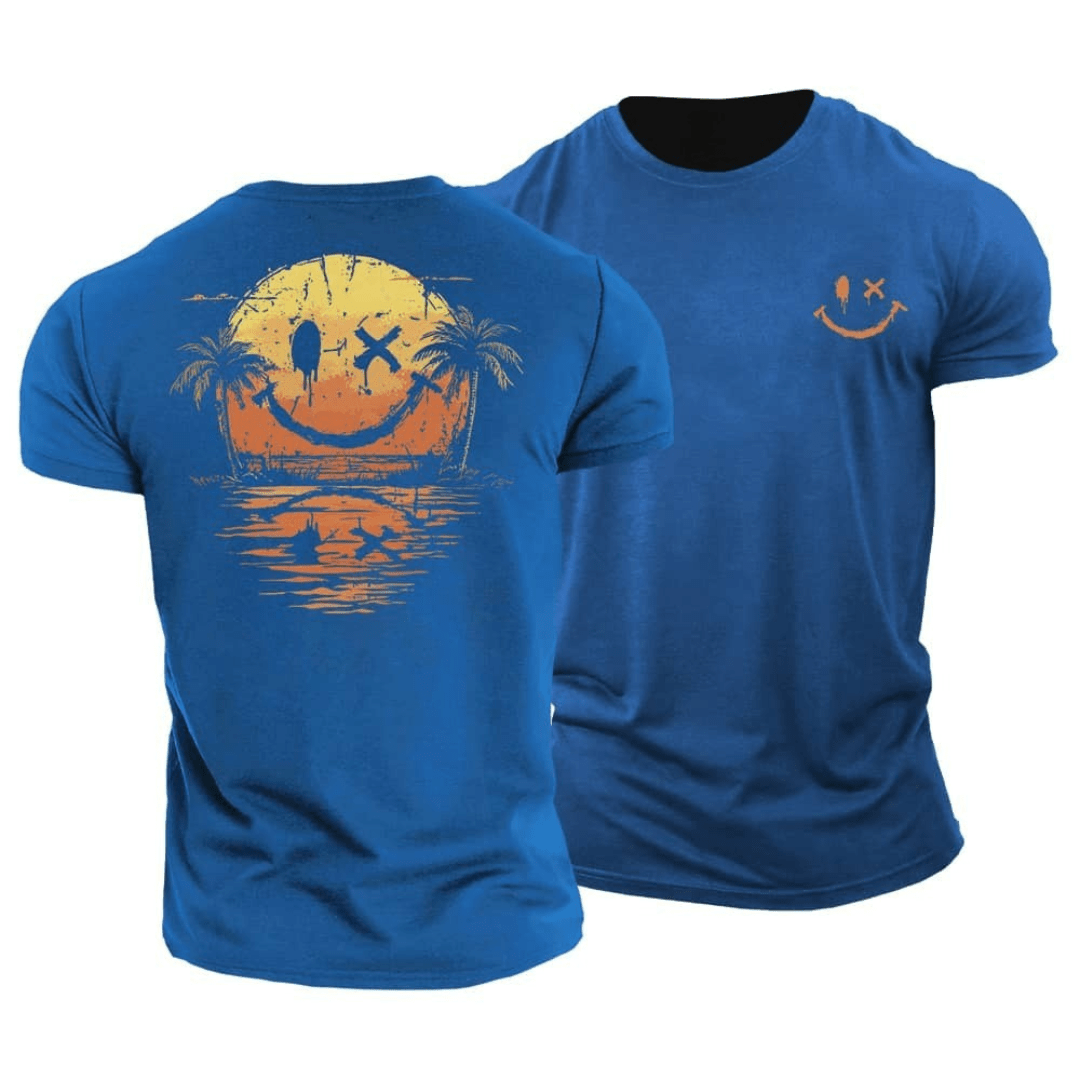 SHINJI- 夏のスマイリー海Tシャツ (1+1 無料)