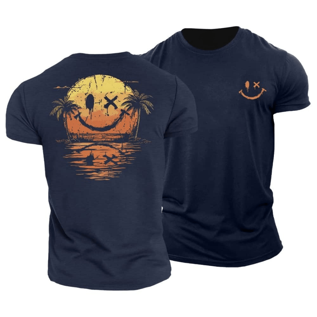 SHINJI- 夏のスマイリー海Tシャツ (1+1 無料)